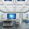 Modern Conference Room Interior With Long Meeting Table Ergonomic Chairs And Ceiling Lighting