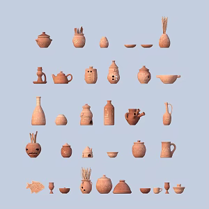 Pottery Pot Coil Pot Clay Pot Porcelain Clay Ware 3d model