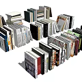 Books And Magazines Collection With Various Types For Reading And Decor 3d model