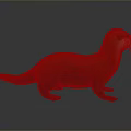 Realistic Red Otter 3D Model Rendered On Gray Background With Detailed Fur