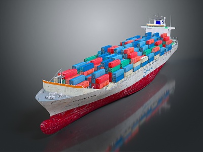 modern cargo ship large cargo ship small cargo ship 3d model