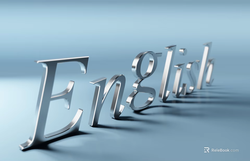 Elegant Wall Decor With 3D Metallic English Letters For Modern Home Interior 3d model 