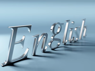 Elegant Wall Decor With 3D Metallic English Letters For Modern Home Interior 3d model