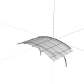 Arched Outdoor Canopy Design With Transparent Roof And Metal Brackets