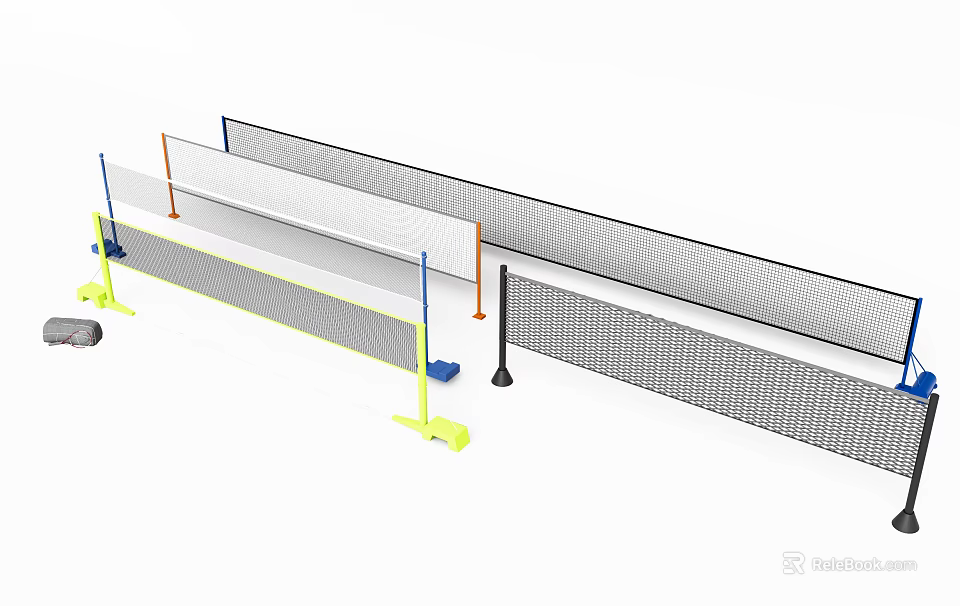 Durable Sports Equipment With Colorful Mesh Barriers For Athletic Training Fields 3d model 