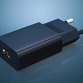 Black Mobile Phone Digital Device Charger Power Adapter With Plug And USB Port