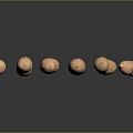 Various Shaped Peanuts In Shells Arranged On Dark Reflective Background Surface 3d model