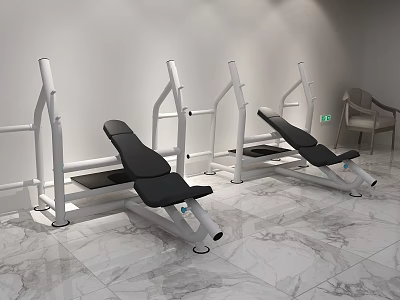 Quality Fitness Equipment Manufacturing For Bench Press With Metal Frame And Black Seat 3d model