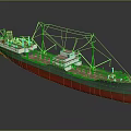 modern ship engineering ship digging ship 3d model