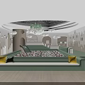 Kids Activity Space With Colorful Ball Pit Green Padded Seating And Geometric Wall Decor