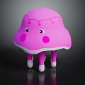 Cute Pink Mushroom Shaped Kids Furniture Stool With Happy Face Design
