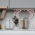 Modern clothing store window window beautiful wavy line background model door lintel track spotlight 3d model