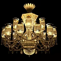 Elegant Crystal Chandelier With Multiple Arms And Sparkling Pendants Illuminating Luxury Spaces