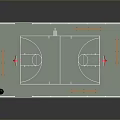 Outdoor Basketball Court Landscape With Two Hoops Green Surface And Benches