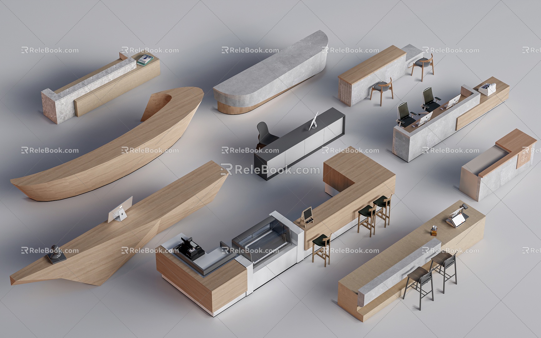 Front Desk Reception Desk Bar Cashier 3d model