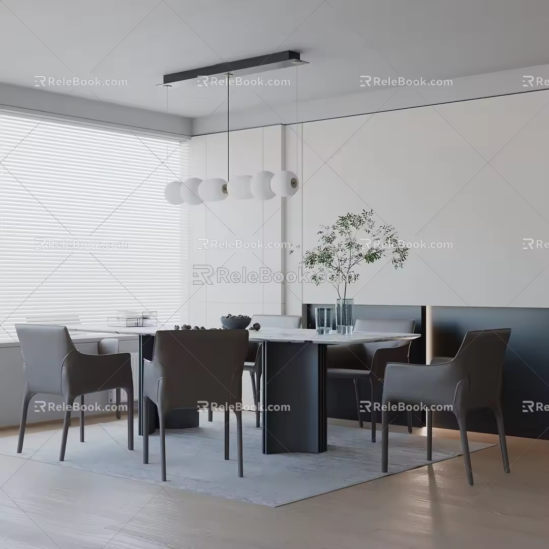 Modern dining table 3d model