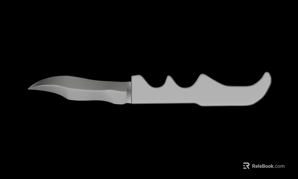 Tactical Weapon Design Featuring Sharp Blade Serrated Edge And Ergonomic Handle 3d model 