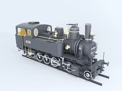 Vintage Black Steam Train Model Featuring 4209 Number And Dual Chimneys 3d model