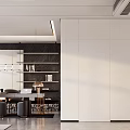 Modern Office Interior Design With Minimalist Desk Bookshelf And Pendant Lighting