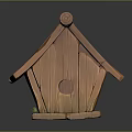 Modern Bird's Nest Bird House Wooden Bird's Nest Artificial Bird's Nest 3d model