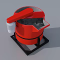 Red Heavy Duty Industrial Mixing Equipment With Circular Body Black Base And Motor
