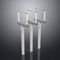 High Voltage Electric Power Support Poles With Ceramic Insulators And Crossarms