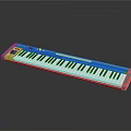 White Digital Electronic Keyboard With Black Piano Keys And Control Panel
