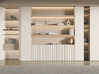 Modern Bookcase Cream Bookcase 3d model