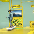 Vita Lemon Tea Yellow Exhibition Booth With Product Display And Brand Design Elements