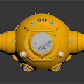 Yellow Submersible Water Vehicle with Circular Design Transparent Window and DB Label