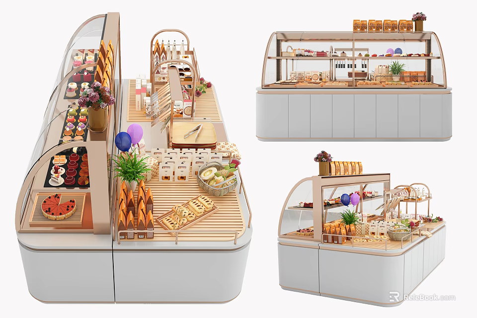 Modern Store Display Shelves For Retail Product Showcase With Multi tier Design 3d model 