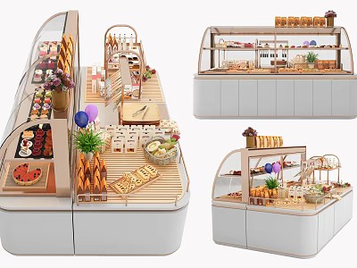 Modern Store Display Shelves For Retail Product Showcase With Multi tier Design 3d model