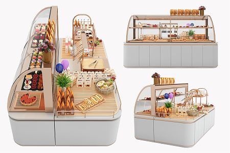 Modern Showcase Bakery Showcase Shelf 3d model