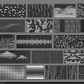 Collection Of Gray Texture Patterns With Diverse Geometric Abstract And Linear Styles 3d model