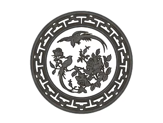Architectural Component of Chinese Pattern Window 3d model