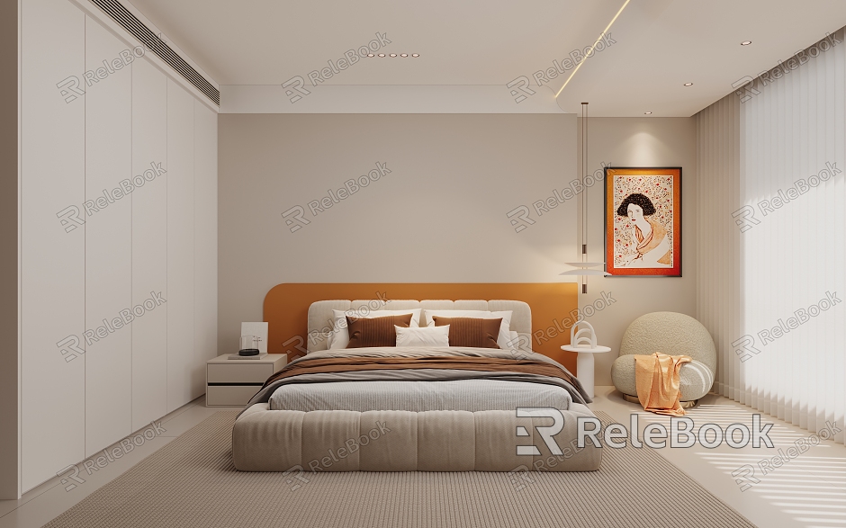 Modern Cream Double Master Bedroom model