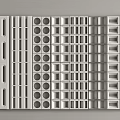 Modern Room Divider Designs With Grid Patterns And Circular Perforation Details 3d model