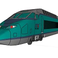 Modern Blue Streamlined High Speed Train With Sleek Aerodynamic Exterior Design 3d model
