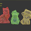 Colorful Ceramic Cat And Monkey Figurines For Decorative Furniture
