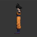 Goku Dragon Ball Action Figure With Orange Outfit Blue Belt Black Spiky Hair Arms Outstretched