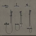 Modern Black Wall Mounted Shower Heads With Fixed And Handheld Designs