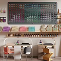 Colorful Perfume Cosmetics Display With Vibrant Bottles On Shelves And Wall Racks