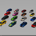 Multiple Colorful Model Cars In Various Colors Arranged On Dark Background