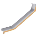 Gray And Orange Curved Playground Slide With Safety Side Rails For Children