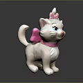 Cute White Cat Doll With Pink Bow And Blue Eyes Decoration