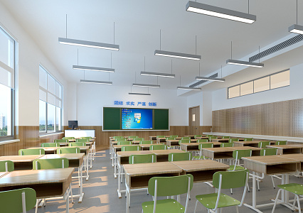 Modern Classroom School Classroom 3d model