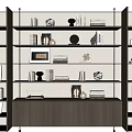 Modern Wooden Bookcase Design With Books Decorative Items And Photo Frames