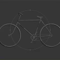 Vintage Silver Bicycle With Metal Frame Black Seat And Handlebars On Dark Reflective Surface