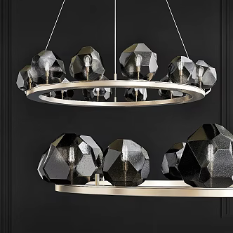 Modern Chandelier Gem Ring 3d model