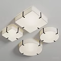 Modern Square and Round Ceiling Lights with White Lampshade for Home Interior 3d model